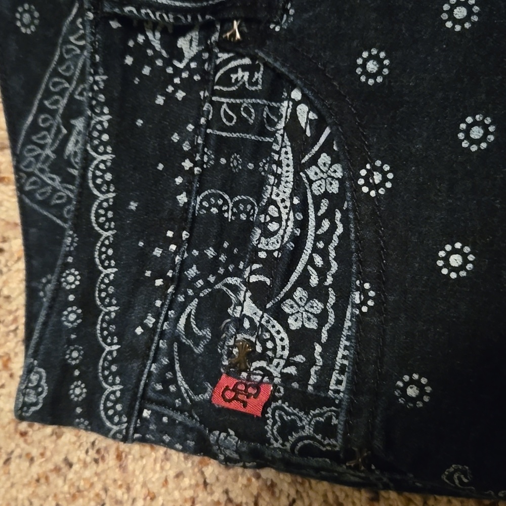 Royal Bones Print Blue Jeans Womens Size 13 Nice - Picture 7 of 7